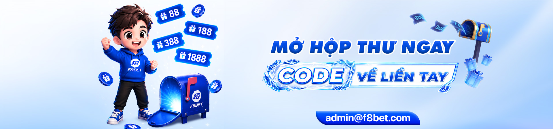 phát code 88k ngẫu nhiên trong hòm thư tại f8bet